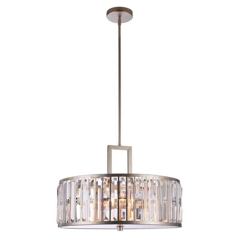 Pendelleuchte rund D: 55 cm 5x E27 Kristall Metall Must-Have