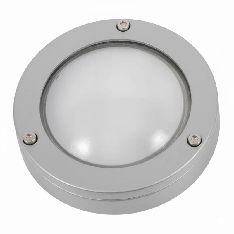 Schneller Versand Außenwandleuchte Messing massiv Glas G9 IP64 Grau rund