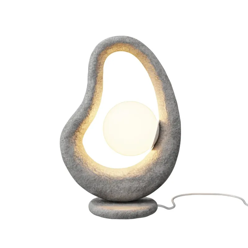Wohnliche Tischleuchte Glas Beton Grau G9 38 cm klein Mega-Angebot