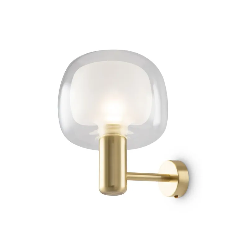Solange Der Vorrat Reicht Elegante Wandleuchte Glas Aluminium H:21 cm E14 in Gold