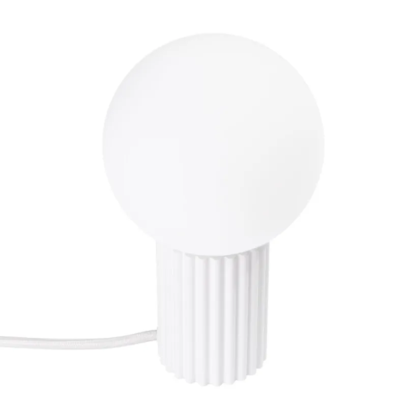Runde Tischlampe Glas Weiß G9 19 cm Kugel blendarm Markenprodukt