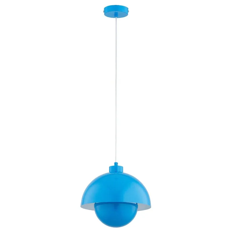 Sonderaktion Hängeleuchte Glas Metall Blau Ø 27 cm E27 Retro Hängelampe