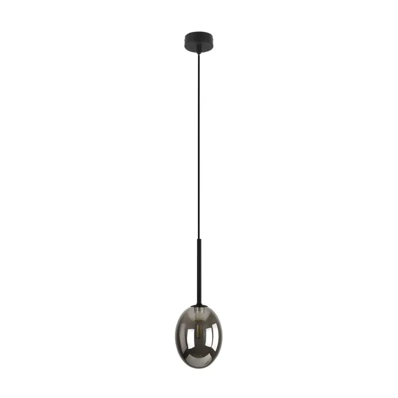 Wochenendangebot Pendelleuchte Schwarz B:10 cm G9 Metall Glas in Graphit