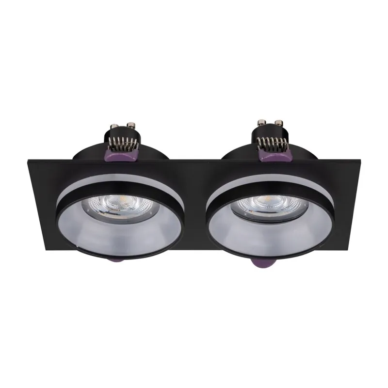 Bestpreis Einbaustrahler Schwarz Ø17,5 cm GU10 Modern 2-flammig