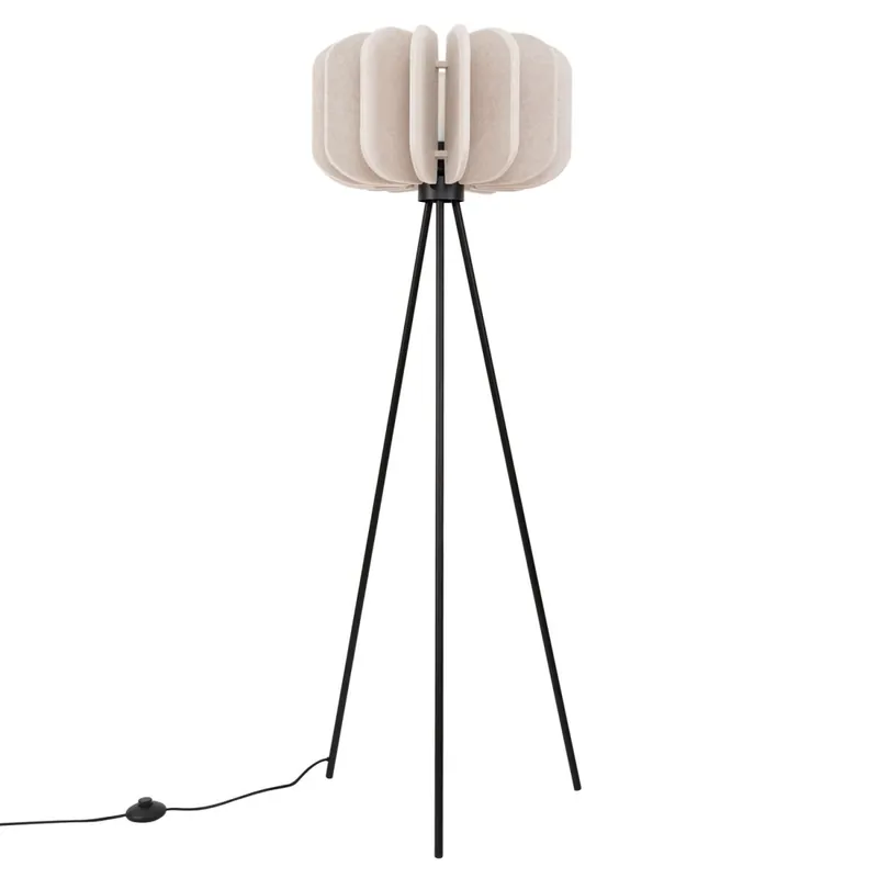 Highlight Stehleuchte Dreibein Filz Beige E27 H:134 cm Modern