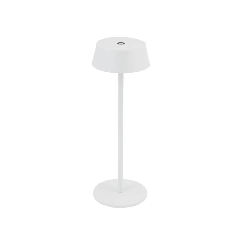 LED Akku Tischleuchte Alu Weiß 10 h IP54 3000 K H:32 cm Versand Am Gleichen Tag