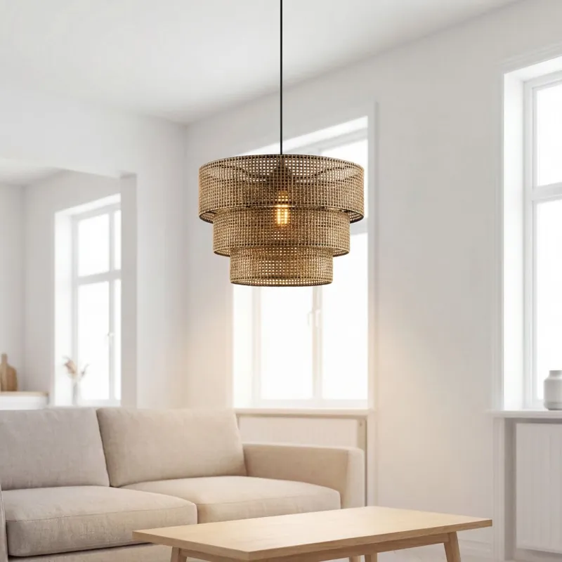 Neue Ware Pendelleuchte Metall Korbschirm 38 cm breit E27 rund
