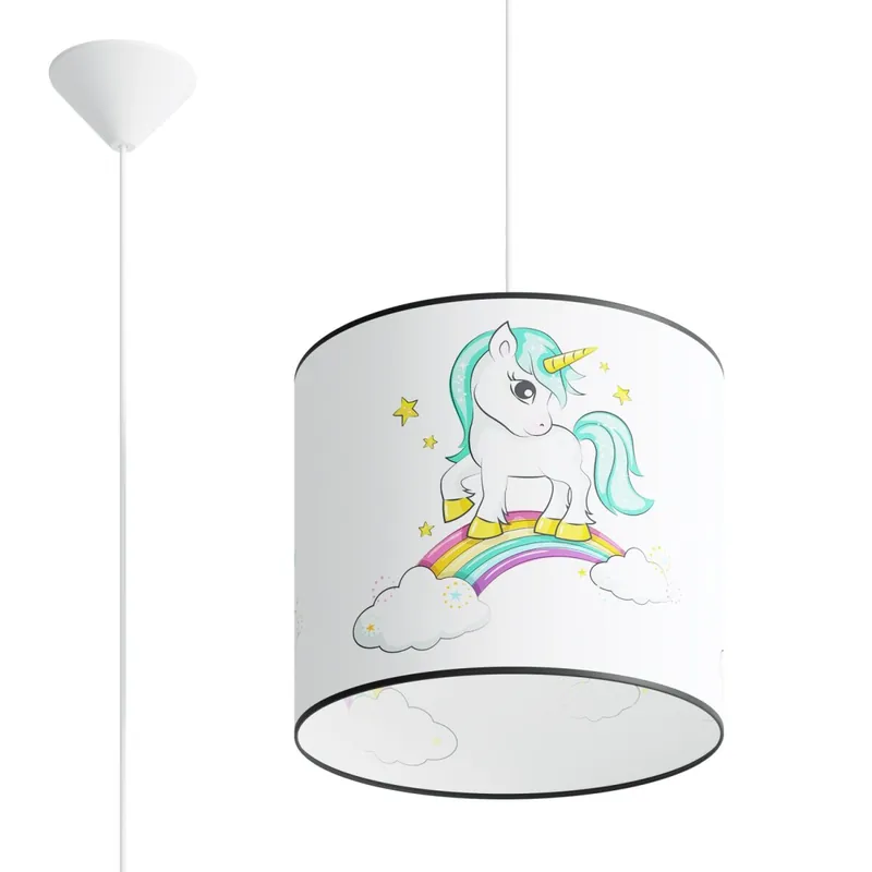 Neue Kollektion Hängelampe Kinder E27 Einhorn Jungen Mädchen Ø30 cm