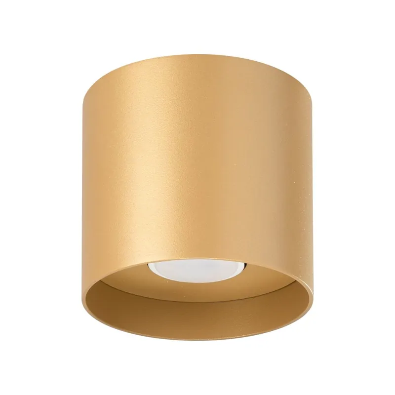 Deckenleuchte Aluminium Gold GU10 Ø12 cm rund Aufbau Mega-Angebot