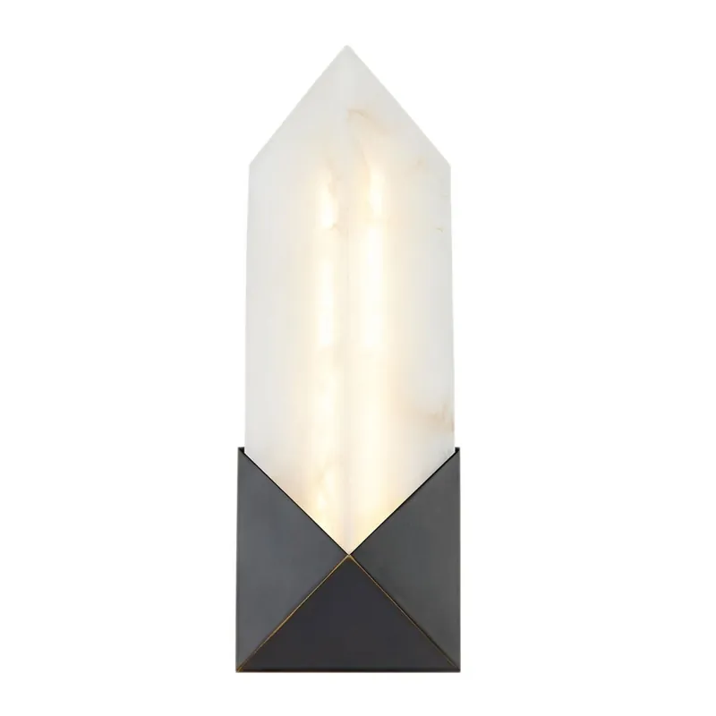 Neuheit LED Wandleuchte Metall Alabaster H: 30,5 cm Bronze Antik Weiß