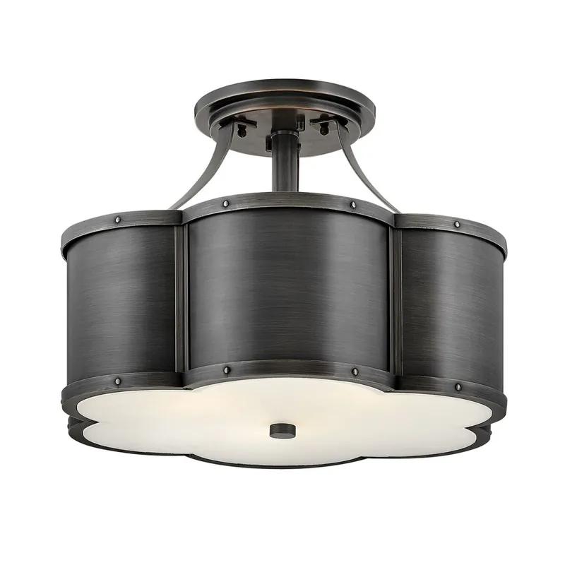 Echt Deckenlampe Metall Glas 45,7 cm breit 3x E27 Vintage ARVID