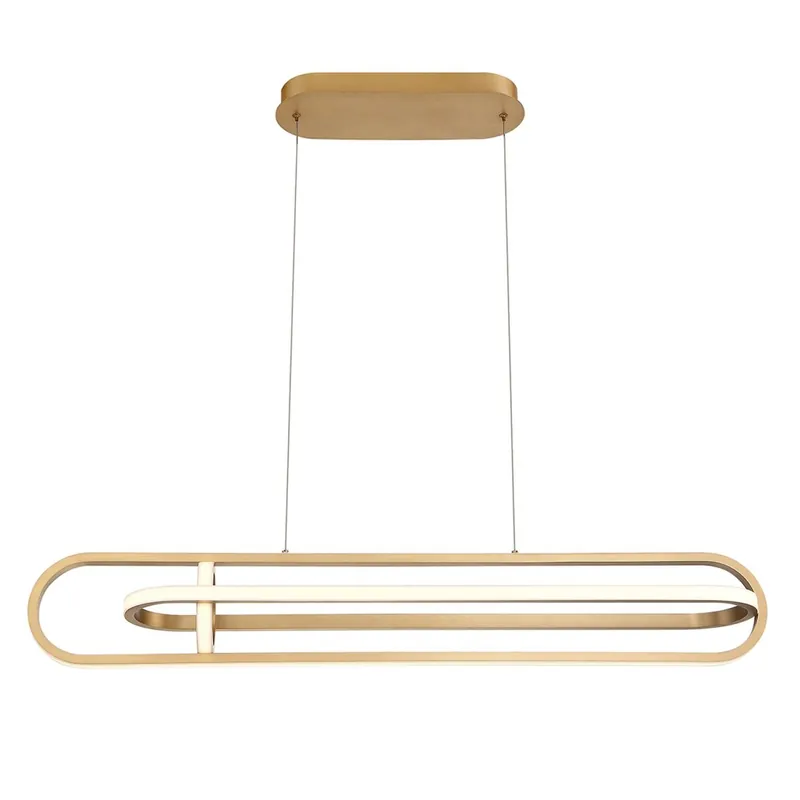 LED Hängeleuchte in Gold B: 107,1 cm 3000 K Metall Modern Preisreduziert