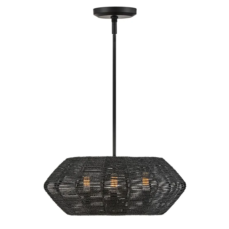 Direkt Vom Hersteller Hängelampe Korbschirm Rattan Ø 53,5 cm in Schwarz