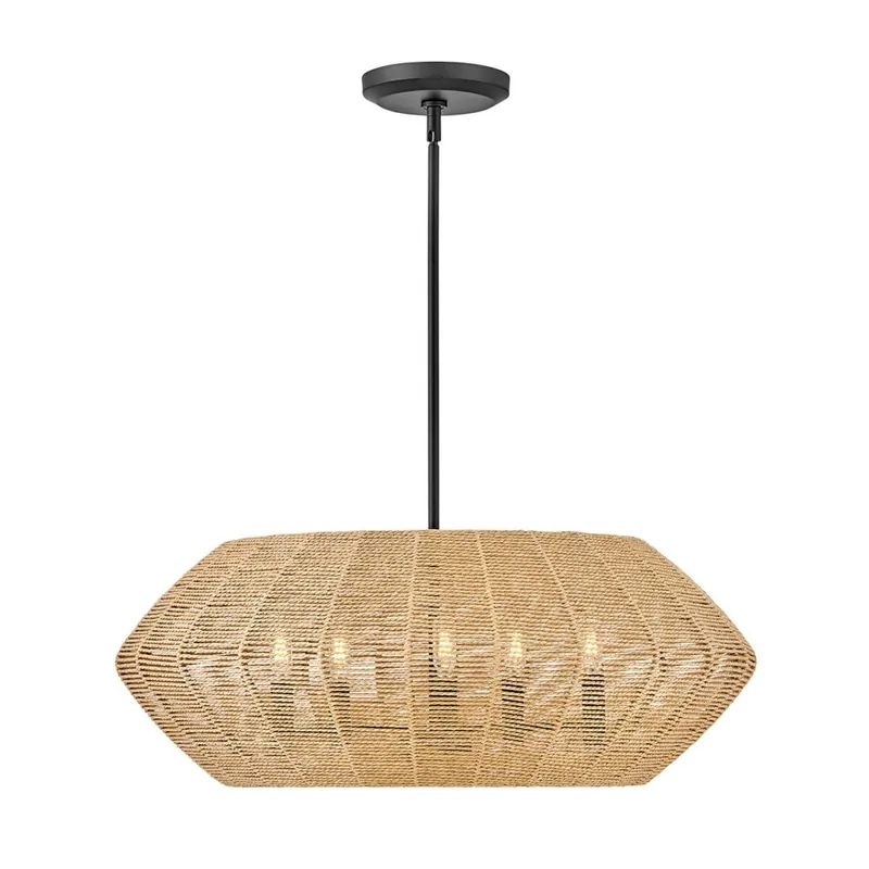 Hängelampe Boho Ø 71 cm Rattan Metall 5x E14 ESMOND Super-Preis