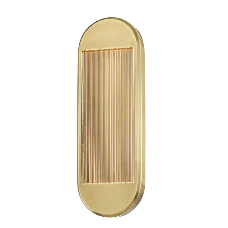 LED Wandlampe Metall Glas H: 42,2 cm in Messing Antik Meistverkauft