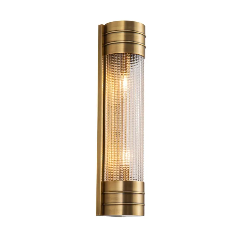 Top-Seller Art Déco Wandleuchte innen 46,7 cm hoch in Messing antik E27