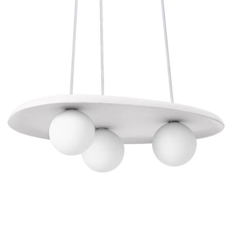 Finale Aktion Pendelleuchte Gips Glas Weiß G9 L:50 cm blendarm OSRAM