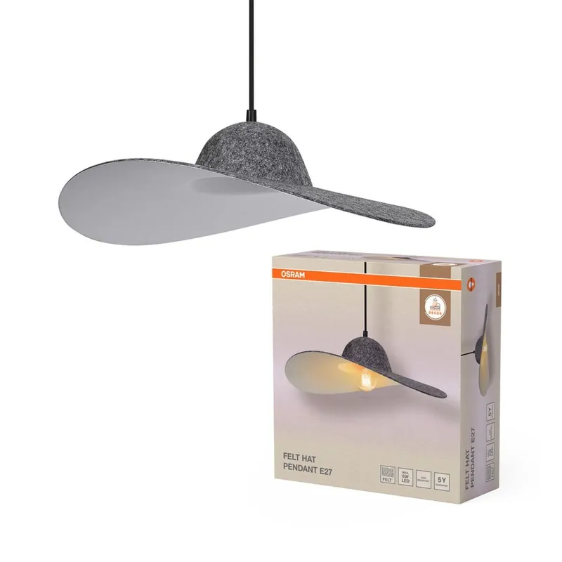 Neu Pendelleuchte Filz E27 Metall Ø50 cm modern OSRAM
