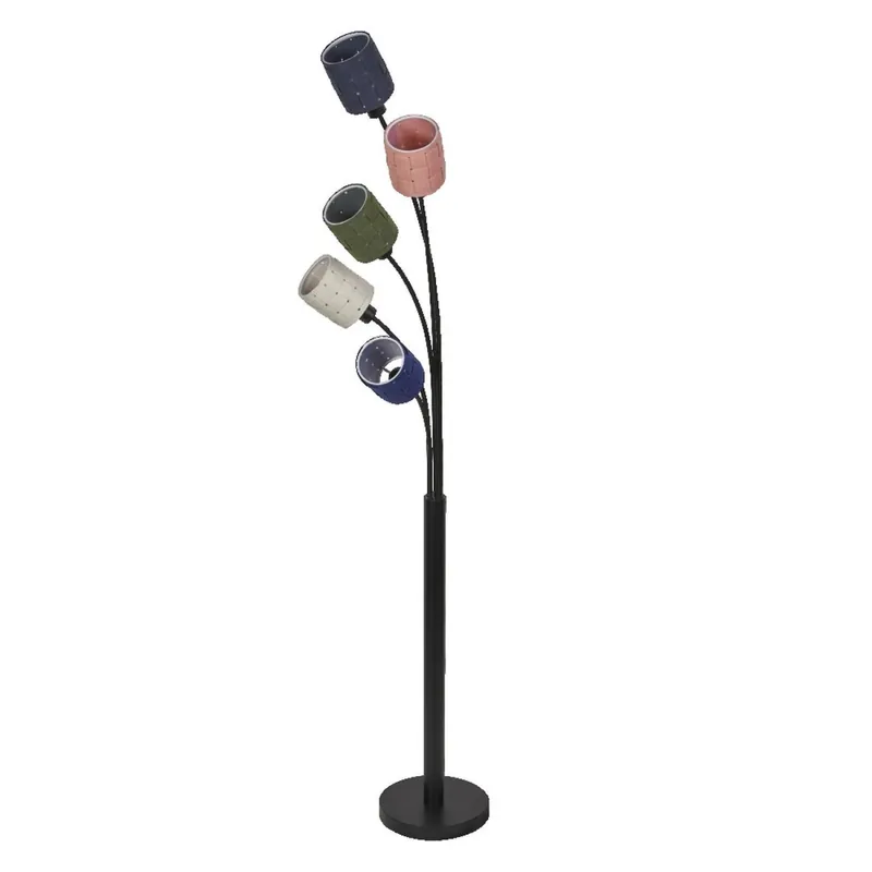 Heißes Angebot Stehlampe 5-flammig Filz Bunt Farbmix H:173 cm OSRAM