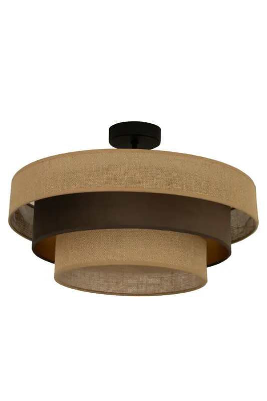Preis Gesenkt Deckenlampe Jute Stoff Schwarz Beige E27 Ø50 cm