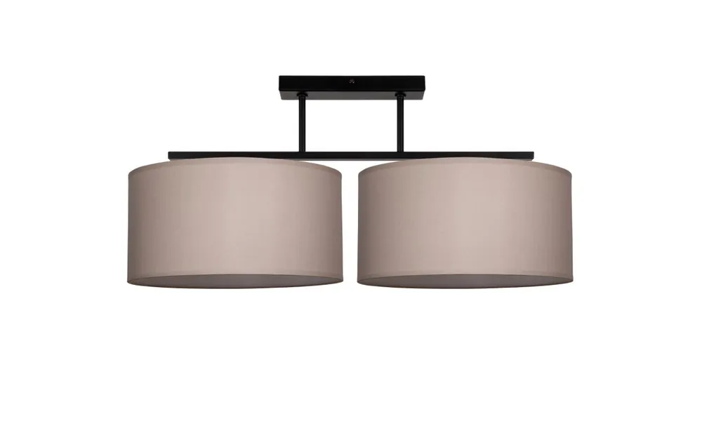 Deckenlampe blendarm Leinen Schwarz E27 L:70 cm Top-Angebot