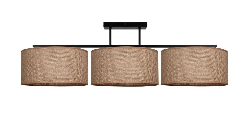 Must-Have Deckenlampe Leinen Schwarz Natur E27 L:100 cm