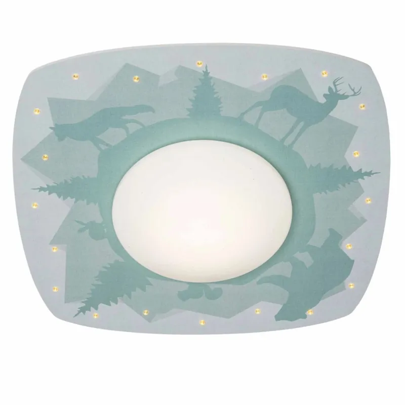 Deckenlampe LED Kinderzimmer B: 56 cm Holz Wald Tiere Angebot