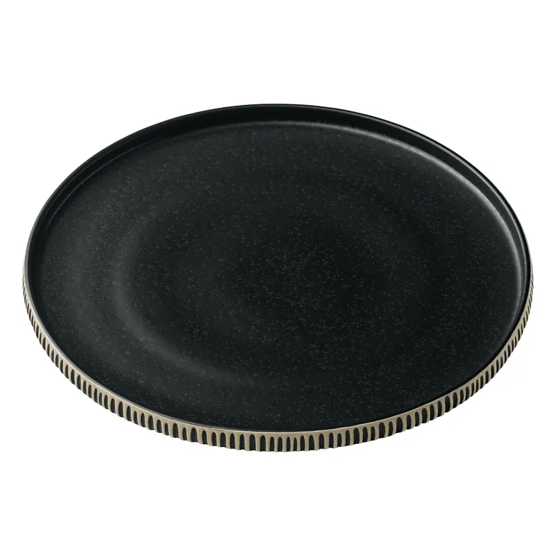 Jetzt Bestellen Teller flach rund hoher Rand Relief 210 mm schwarz / weiß Nara schwarz/weiß