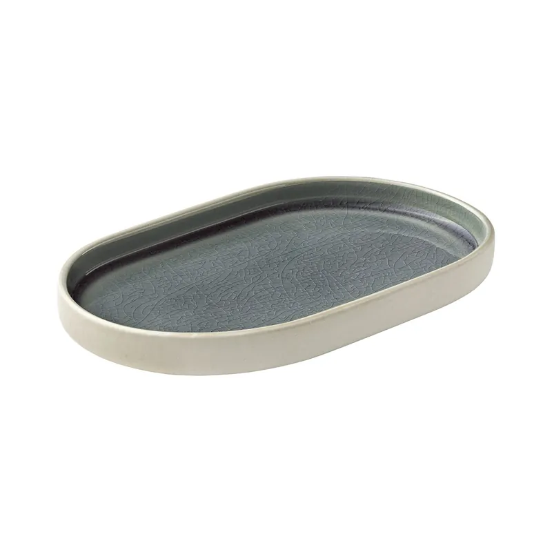 Platte oval 180 x 110 mm grau Nara grau Beliebt