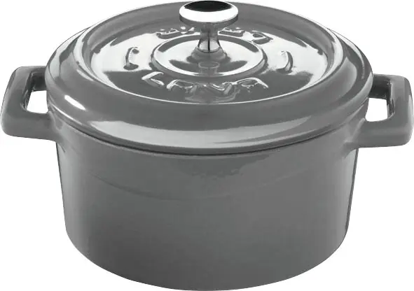 Echt Cocotte 141 x 110 mm / 0,35 l grau mit Deckel Spotlights