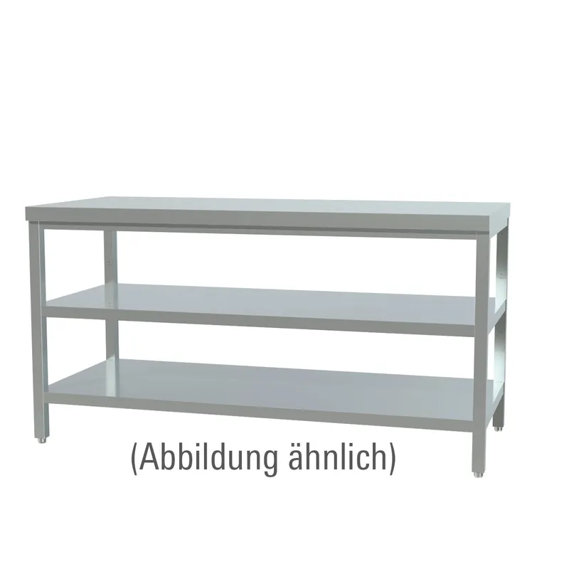 Super-Preis Arbeitstisch verschweißt mit 2 Böden ohne Aufkantung 1000 x 600 x 850 mm