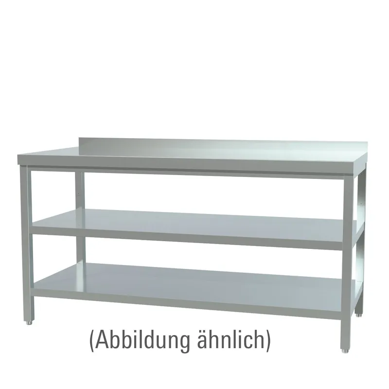 Arbeitstisch verschweißt mit 2 Böden mit 50 mm Aufkantung 1100 x 700 x 850 mm Preisreduziert