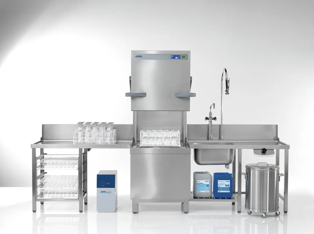 Durchschubspülmaschine PT-L / 500x500 mm mit Klarspüler-/und Reinigerdosiergerät Preisknaller