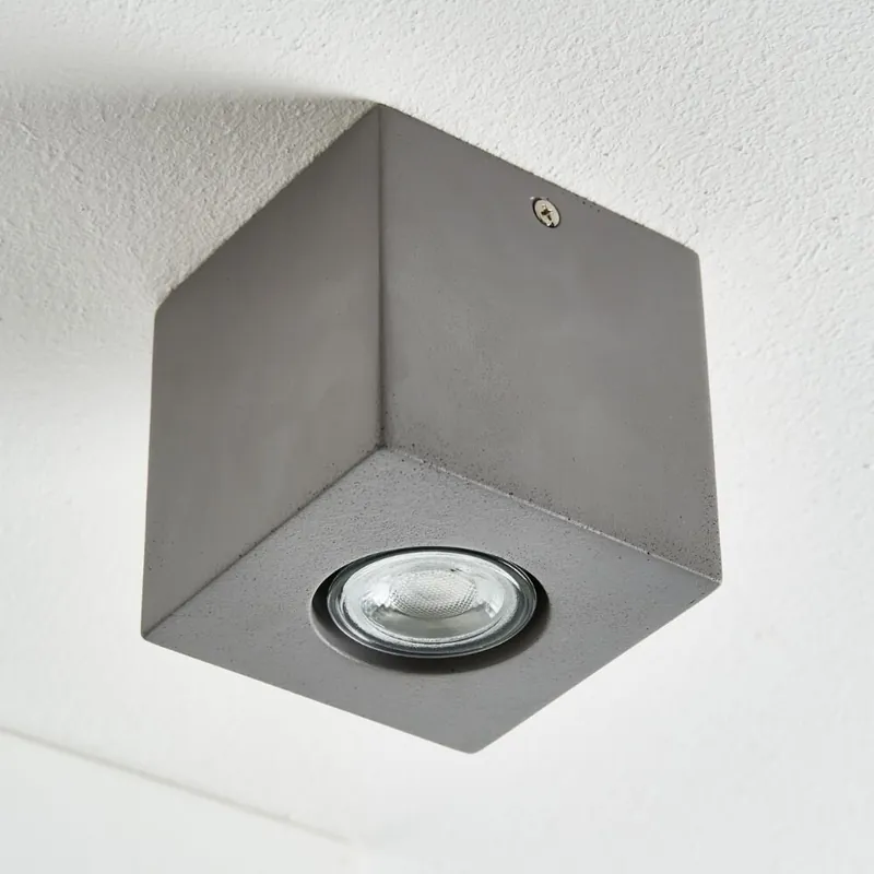 famlights | Deckenaufbauleuchte Luis aus Beton in Grau GU10 1 x 6 W Nur Für Kurze Zeit