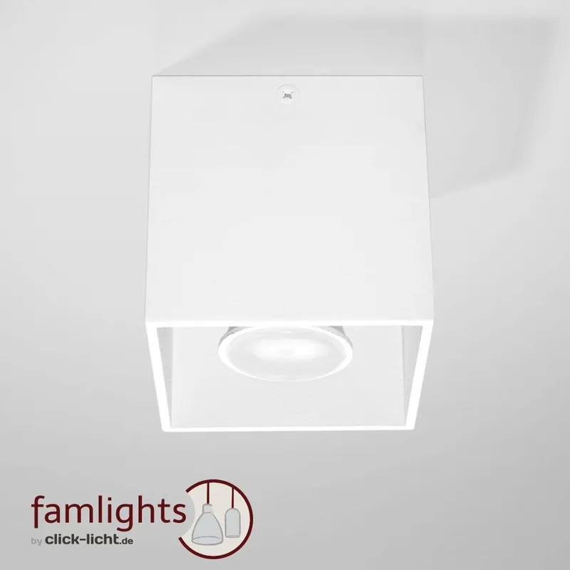 Zertifiziert famlights | Deckenaufbaustrahler Alicia aus Aluminium GU10 max. 40W