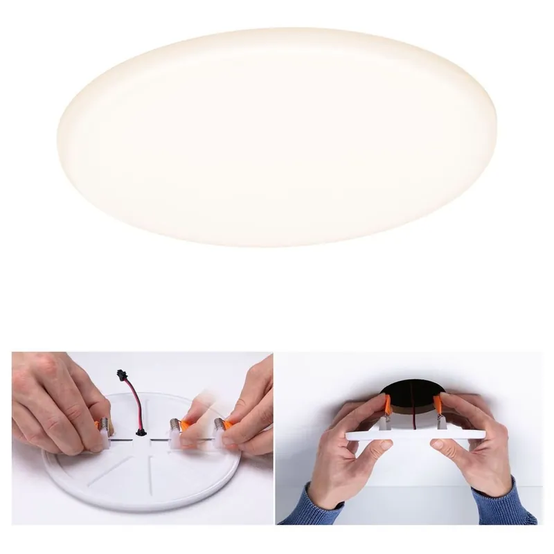Zertifiziert Smarte LED Deckenpanel Veluna Varifit in Transparent-satiniert IP44