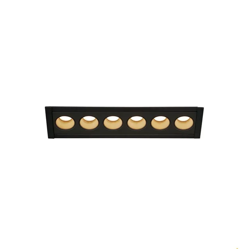 Expressversand LED Deckeneinbauleuchte Milandos in Schwarz 12W 4680lm 6-flammig 3000K