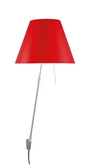 Super-Preis Costanza Wandleuchte m/Dimmer Alu/ Primary Red - Luceplan