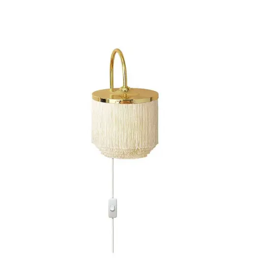 Fringe Wandleuchte, cremeweiß, Messing/Viskose - Warm Nordic Neue Kollektion