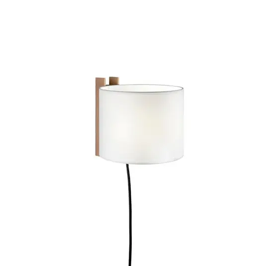 TMM Corto Wandleuchte w/Plug White/Beech - Santa & Cole Geprüft