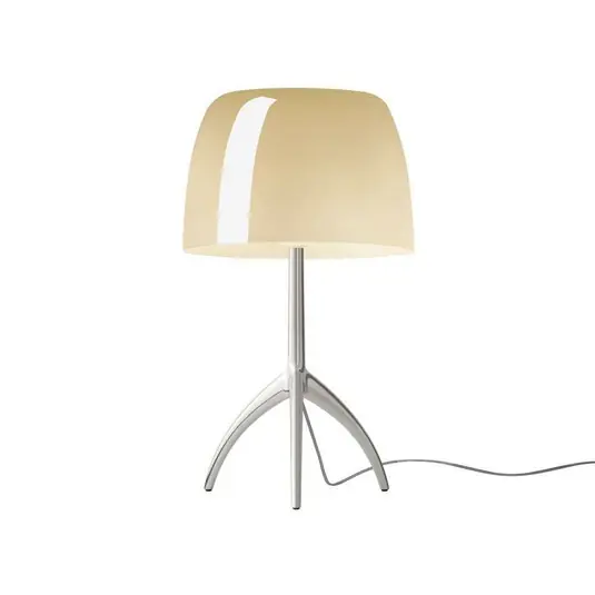Zertifiziert Lumiere Grande Tischleuchte, Alu/beige, 45 cm - Foscarini
