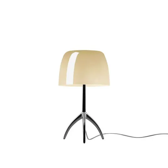 Lumiere Piccola Tischleuchte, chrom/beige, 35 cm - Foscarini Expressversand