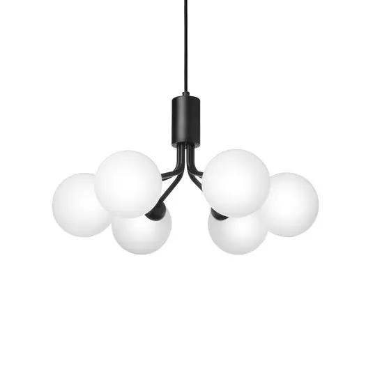 Apiales 6 Pendelleuchte, schwarz/opal, Ø 50 cm - Nuura Geprüft