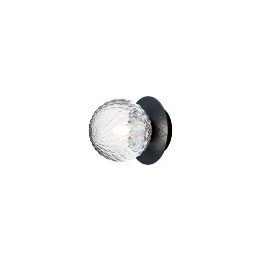 Abverkauf Liila 1 Wandlampe, schwarz/klar, Ø 12 cm, IP44 - Nuura