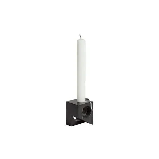 Jeu de dés 2 Kerzenhalter Black Marble - Woud Preisreduziert
