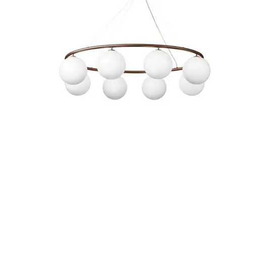 Miira 8 Oval Kronleuchter, bronze/opal, 8-flg. - Nuura Knallerangebot