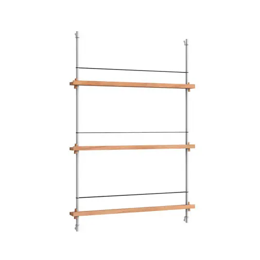 Magazine Shelving 115 Regal Oak/Stainless Steel - Moebe Letzte Chance