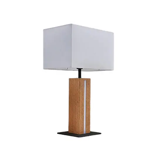 Garry Square Tischleuchte White/Wood - Lindby Neuheit