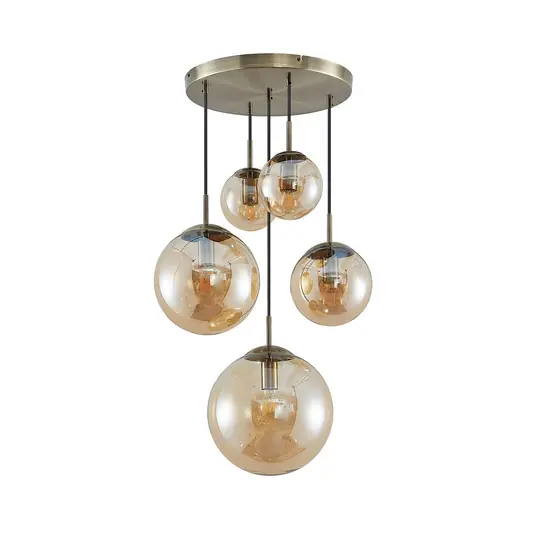 Teeja 5 Cluster Pendelleuchte Amber - Lindby Kracherpreis