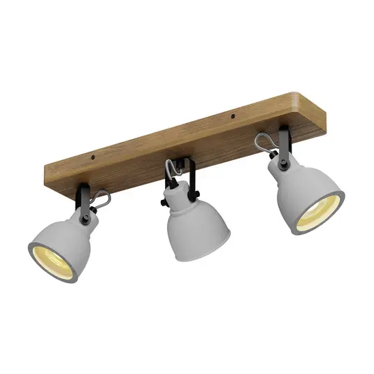 Mirka 3 Deckenleuchte Grey/Dark Wood - Lindby Expressversand